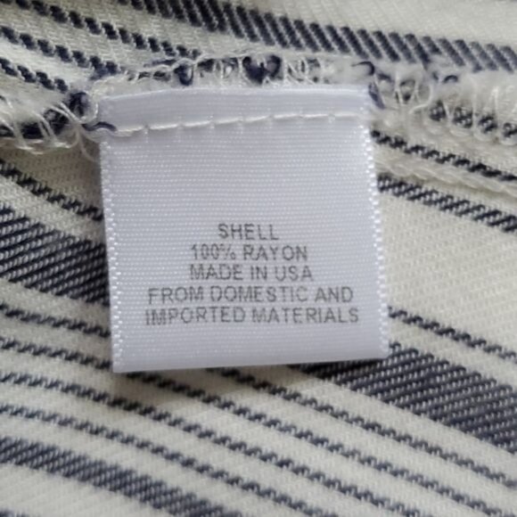 WAYF Blue White Pullover Striped Off the Shoulder Blouse Top Size XS Made in USA - Picture 15 of 16